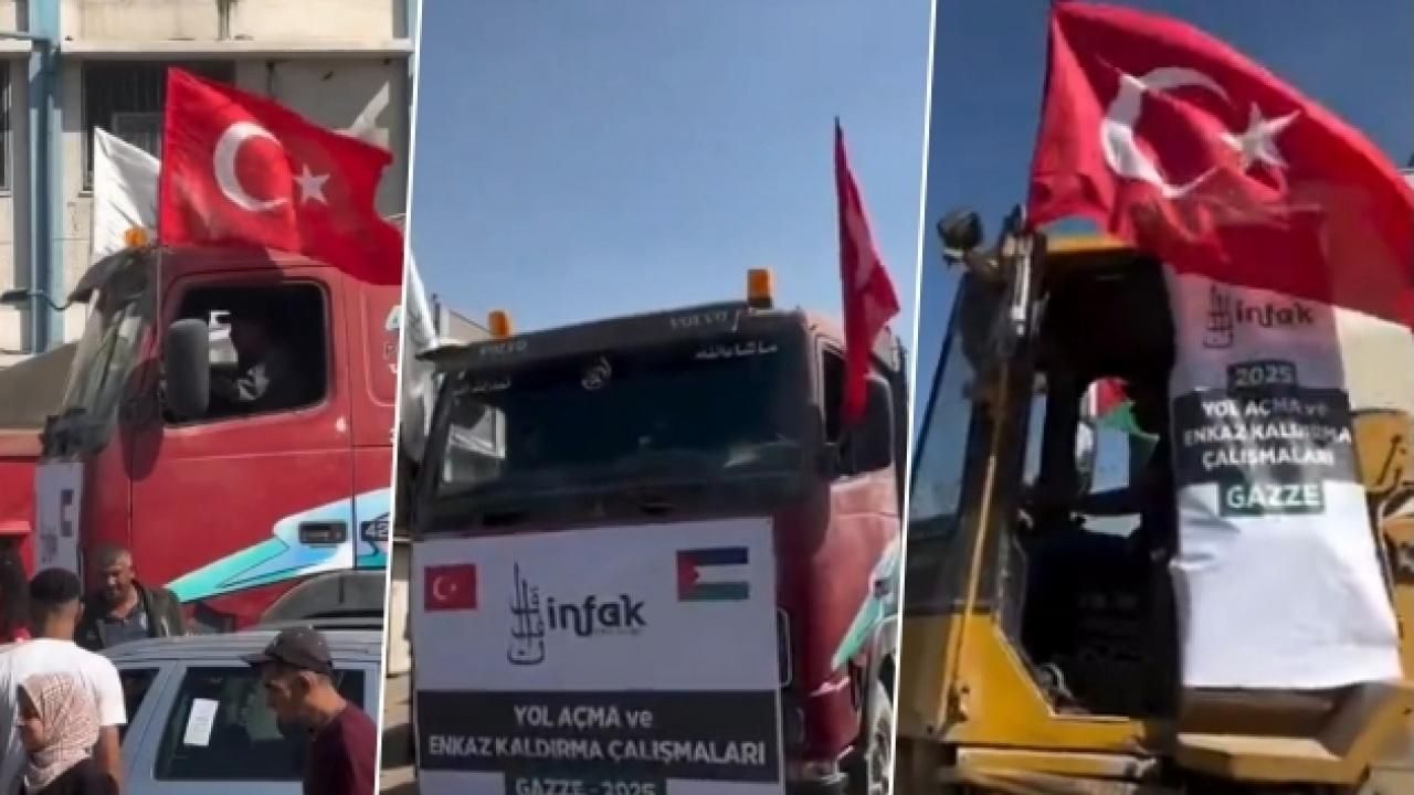Gazze'nin bir şehrinde daha Türk bayrakları dalgalandı