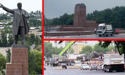 Orta Asya'nın en büyük Lenin heykeli söküldü