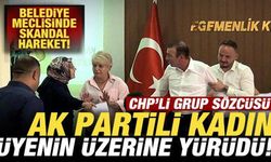 Belediye meclisinde skandal olay! CHP'li sözcü, AK Partili kadın üyenin üzerine yürüdü!