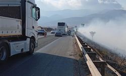 Gaziantep'te otoban kenarında yangın