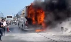İstanbul'da otobüs yangını! Tramvay seferleri durduruldu
