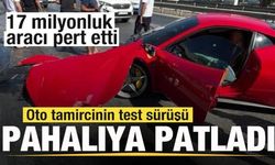 Oto tamircinin test sürüşü pahalıya patladı! 17 milyonluk Ferrari'yi pert etti