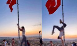 Türk bayrağı direğinde uygunsuz hareketler! Soruşturma başlatıldı!