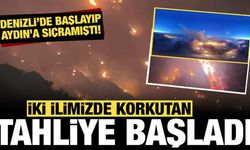 Denizli'de başlayan yangın Aydın'a sıçramıştı: Yerleşim yerleri tahliye ediliyor!