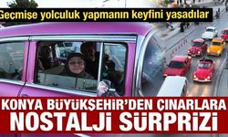 Konya Büyükşehir’den Huzurevi’ndeki büyüklerimize klasik araçlarla nostaljik sürpriz