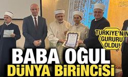 Uşaklı hafız Talha Çuhadar babası gibi dünya birincisi oldu