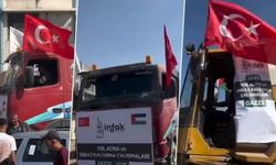 Gazze'nin bir şehrinde daha Türk bayrakları dalgalandı