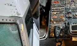 Havada dehşet anları! Uçağın camı çatladı pilot yaralandı....