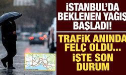 İstanbul'da beklenen yağış başladı, trafik bir anda felç oldu: İşte son durum!