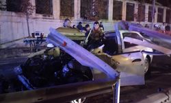İstanbul'da korkunç kaza: Otomobil bariyere girdi