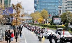 İstanbul'da yüzlerce motosiklet ve araçla büyük Gazze konvoyu