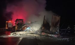 D-100'de TIR alev aldı! Ulaşım aksadı