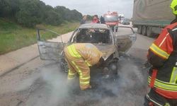 Biga-Bandırma Karayolunda Araç Yangını Kontrol Altına Alındı