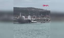 Çeşme'de Motoryatta Çıkan Yangın Römorkörle Söndürüldü