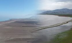 Elazığ'da Keban Barajı'nda 7 Yıllık Su Seviyesi Değişimi Görüntülendi