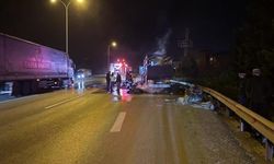 TEM Otoyolu'nda Tekstil Yüklü Kamyon Yangını