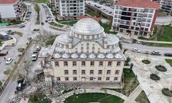 Elazığ'da Yıldırım Düşen Minare Havadan Görüntülendi