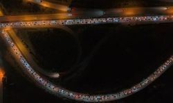 Kırıkkale'de Bayram Dönüşü Trafik Yoğunluğu Havadan Görüntülendi