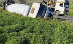 Silvan'da Beton Mikseri Devrildi: Sürücü Hafif Yaralandı