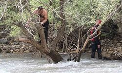 Tunceli'de Pülümür Çayı'nda Mahsur Kalan Kişi Jandarma Tarafından Kurtarıldı