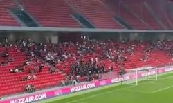 Arnavut taraftarların İsrail milli marşını ıslıkladığı anlar