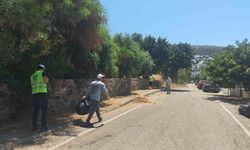 Bodrum'da Yangın Güvenliği İçin Yoğun Ot Temizliği Çalışması