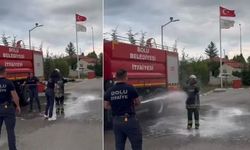 Bolu'da İtfaiye Stajının Sonu Sulu Şakayla Renklendi