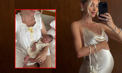 Elsa Hosk ikinci bebeğini evinin bahçesinde suda doğurarak kucağına aldı