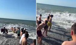 Ereğli'de İnsan Zinciriyle Denizde Boğulma Tehlikesi Atlatıldı