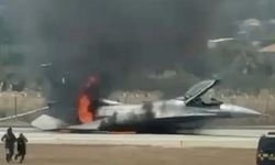 Yunanistan'da F-16 Zorunlu İniş Yaptı, Uçak Alev Aldı