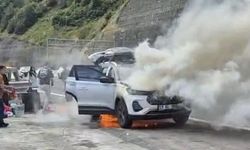Bolu Dağı Tüneli girişinde cip alev topuna döndü