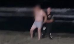 Kumbağ'da Denize Girme Yasağına Rağmen Alkollü Vatandaşın Tehlikeli İnatı