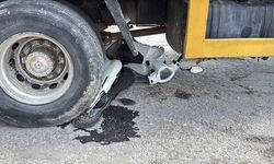 Muğla Menteşe'de motosiklet vinçle çarpıştı, sürücü son anda kurtuldu