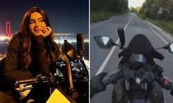 Şile'de Ceyda Yakova'nın motosiklet kazası kask kamerasına yansıdı