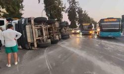 Antalya'da Beton Mikseri Devrildi: Sürücü Hafif Yaralandı