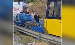 Başakşehir'de İETT otobüsü ile otomobil çarpıştı: 3 kişi yaralandı