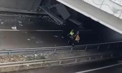 Bursa'da yağış nedeniyle kontrolden çıkan tır duvara çarptı, sürücü yaralandı