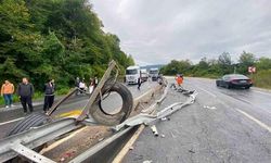 Düzce'de makas atan tır nedeniyle D-655 karayolunda trafik durdu