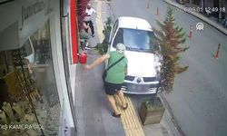 Giresun'da Yayanın Ezilmekten Kurtulduğu Tehlikeli Anlar Kamerada