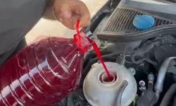 Şalgam suyunu motor suyu yerine kullanan oto tamircisi dikkat çekti