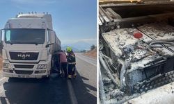 Sındırgı'da Hareket Halindeki Araçta Yangın Çıktı