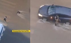 Sultanbeyli'de yağmurda düşen öğrenciye araçtan yardım tartışma yarattı