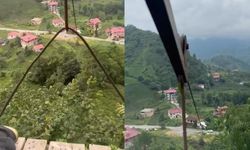 Teleferikte yaşanan tehlikeli anlar kameraya yansıdı