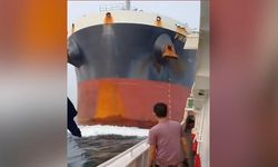 Yük gemisi ile balıkçı teknesinin çarpışma anı kamerada
