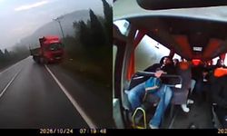 Karabük'te Tırın Hatalı Sollaması İşçi Servisiyle Kaza Tehlikesi Yarattı