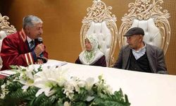 Kocaeli Dilovası'nda 86 yaşındaki Fevzi Yağız ile 72 yaşındaki Mülkünaz Hasdemir evlendi
