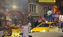 Şişli'de Kadın Taksinin Üzerinde Dakikalarca Kaldı
