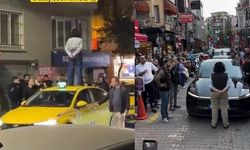Şişli'de taksi üzerine çıkarak trafiği engelleyen kadının Beşiktaş'ta da benzer davranışı ortaya çıktı