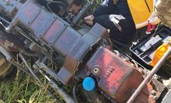 Şuhut'ta traktör devrildi, 18 yaşındaki sürücü yaralandı