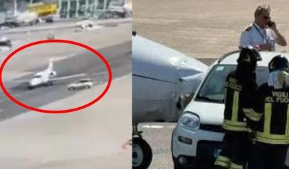Milano Linate Havalimanı'nda Özel Jet ile Yer Hizmetleri Aracı Çarpıştı